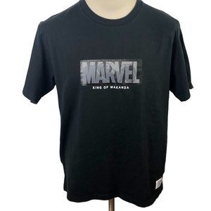 Uniqlo Marvel T Shirt King of Wakanda Men's Size XL Black